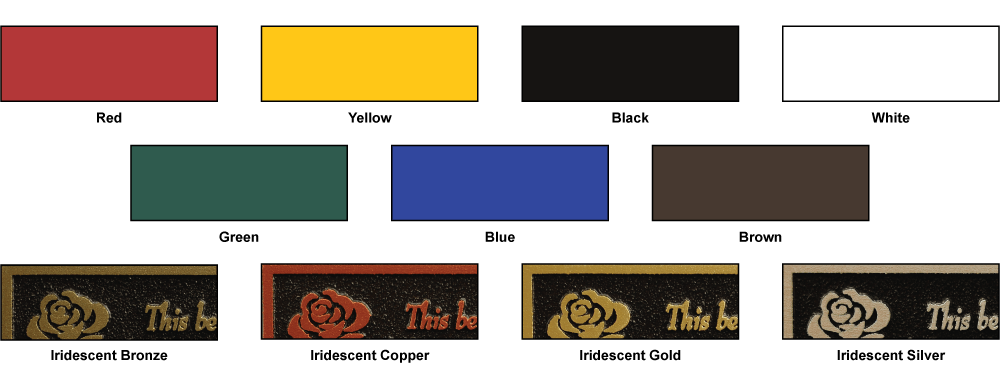 Grid of standard color options for tipping