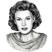 Portrait of woman in stipple artwork style