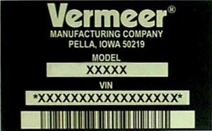 Black and silver Metalphoto Vermeer ID tag with barcode