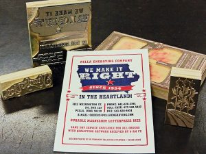 Four letterpress dies with flyer that says "We Make It Right"