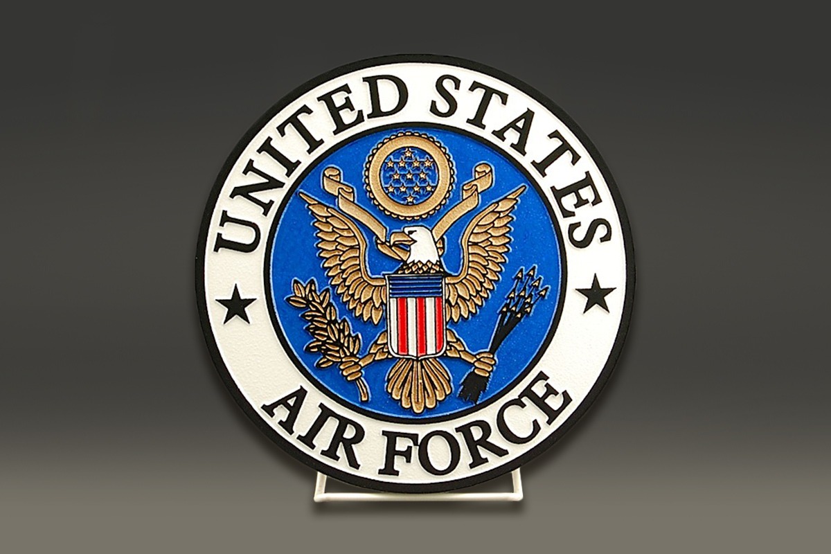 Color-filled magnesium United States Air Force seal
