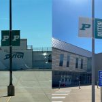 Banners at Pella High School and Lincoln Elementary School