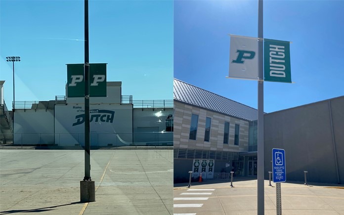 Banners at Pella High School and Lincoln Elementary School 